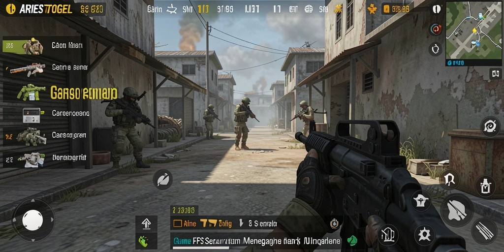 Tampilan gameplay seru dari ARIESTOGEL dalam aksi FPS.