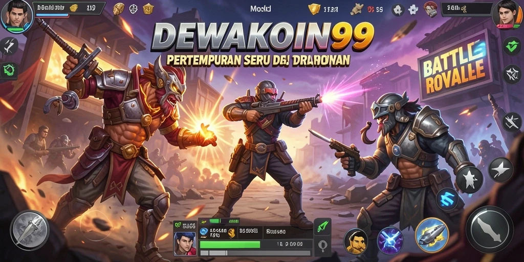 Tangkapan layar gameplay DEWAKOIN99 yang menampilkan aksi pertempuran seru.