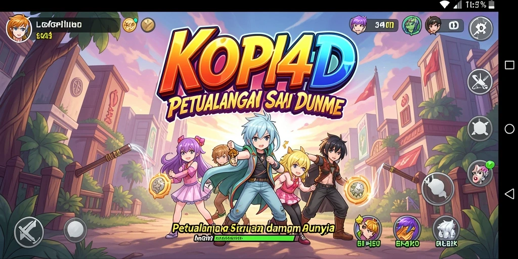 Tampilan gameplay KOPI4D yang penuh warna dan menarik.
