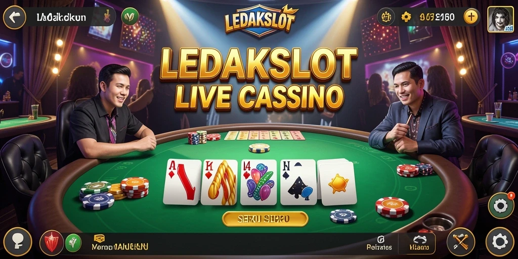 Tampilan gameplay menarik dari LEDAKSLOT dengan dealer live.