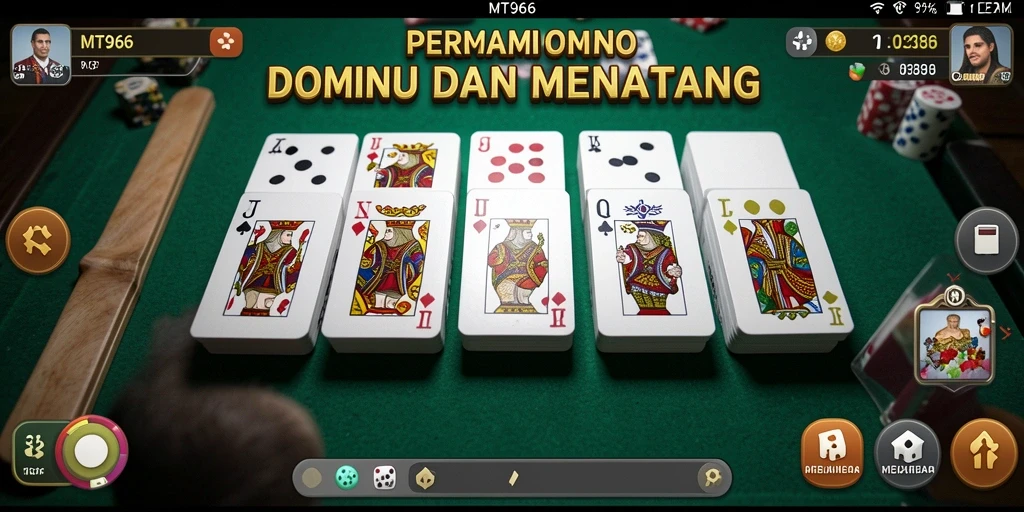Screenshot gameplay MT966 yang menampilkan aksi seru permainan Domino.