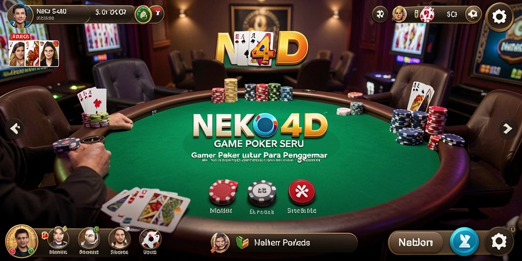 Tangkapan layar NEKO4D yang menunjukkan gameplay Poker yang mendebarkan.