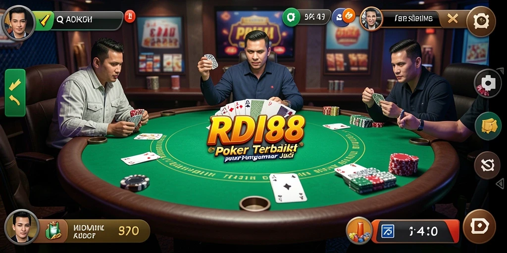 Tampilan permainan Poker seru di RDI88 dengan grafis menarik dan antarmuka ramah pengguna.